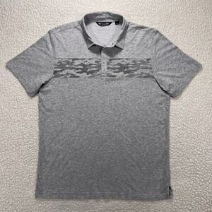 Travis Mathew Park It Polo Mens XL Camo Stripe Performance Golf Shirt Athliesure